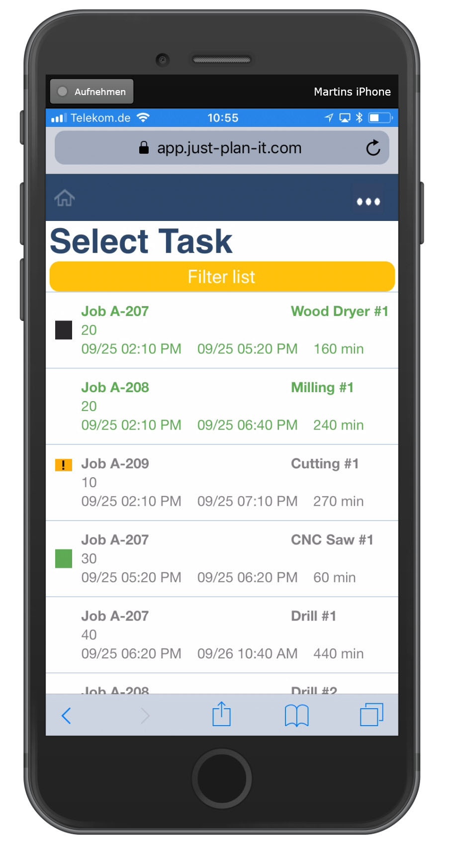 Product update operator client and refined impact of job status
